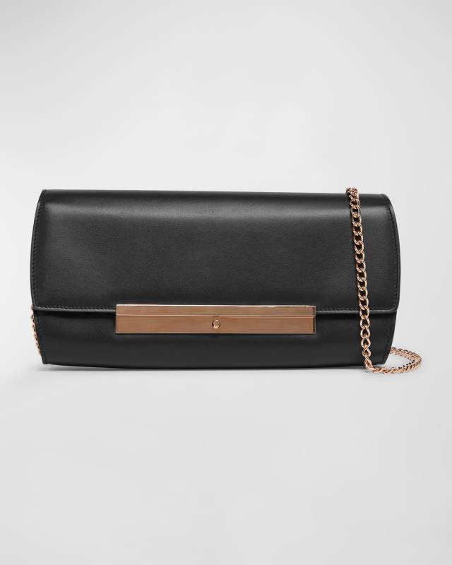 Nik Leather Clutch Bag with Chain Strap