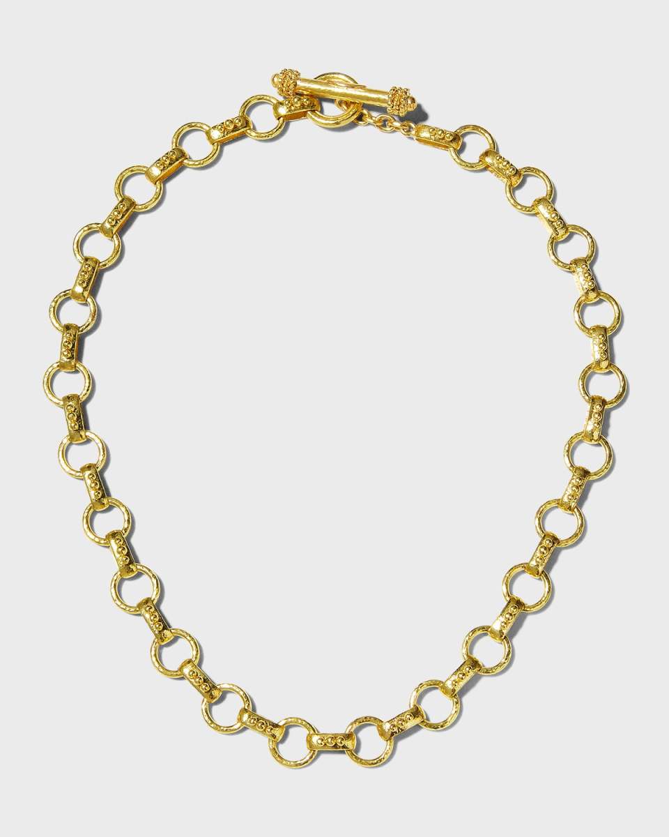 Torcello Link Necklace with Gold Toggle, 17"L