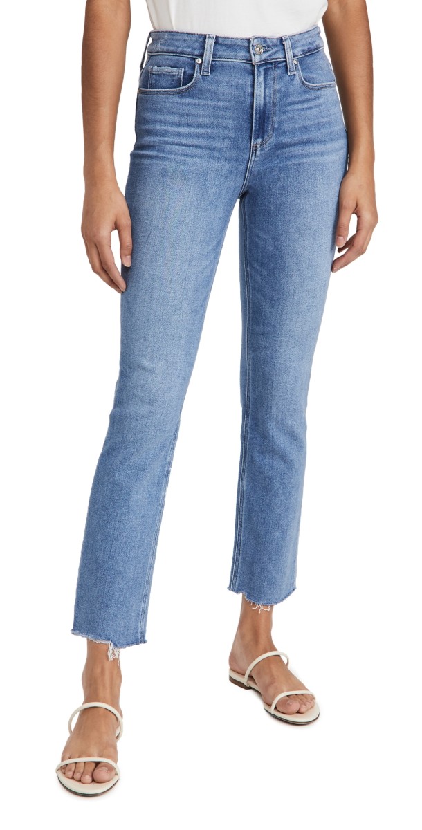 PAIGE Cindy Jeans with Raw Hem Music Distressed
