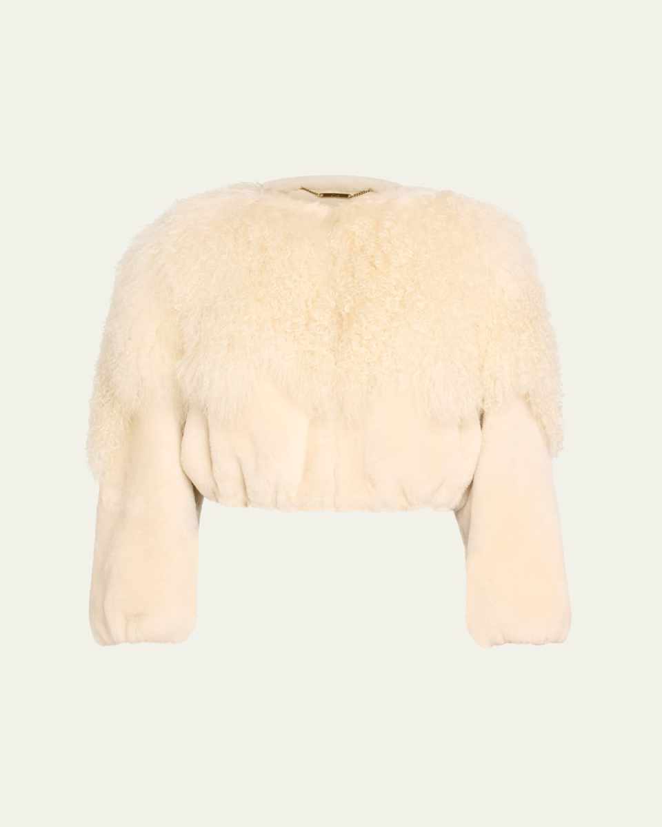 Short Mongolian Shearling Jacket