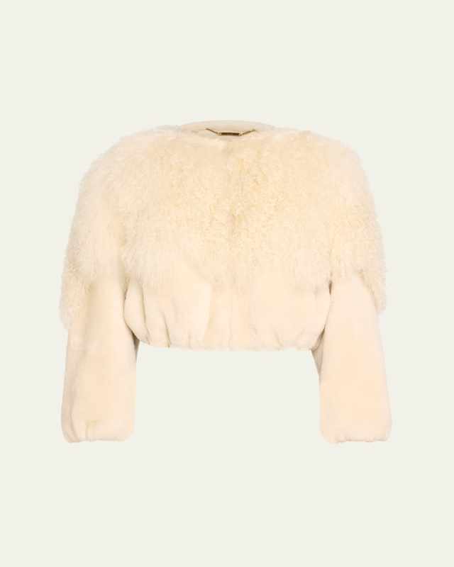 Short Mongolian Shearling Jacket