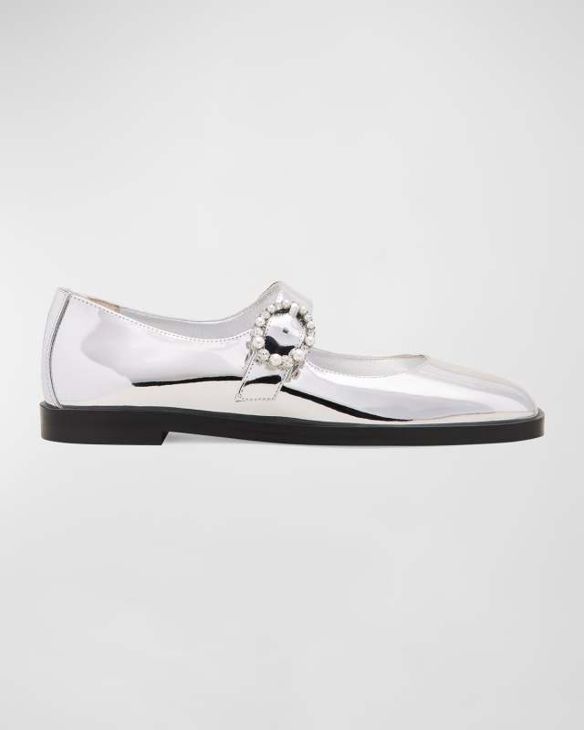 Loralei Metallic Crystal Mary Jane Flats