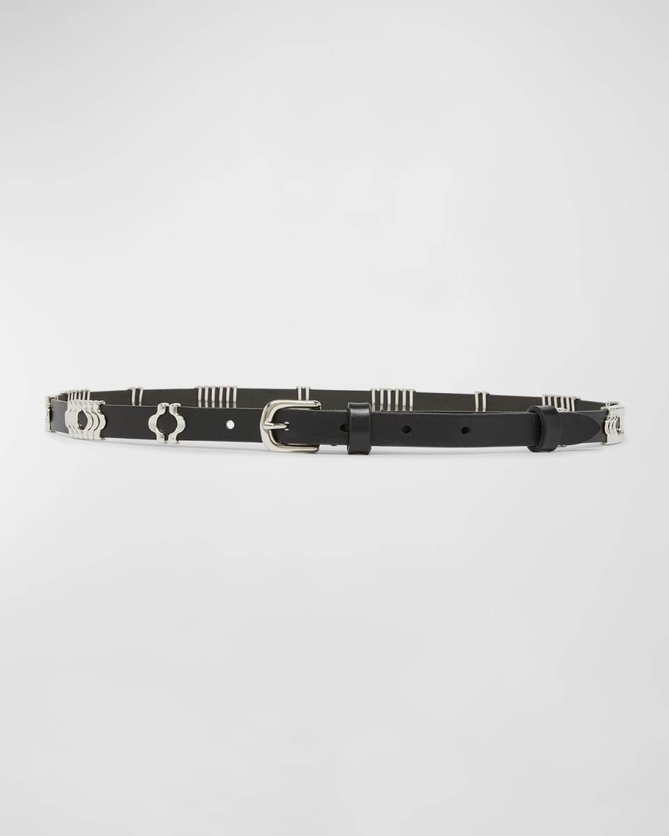 Odena Leather Skinny Belt