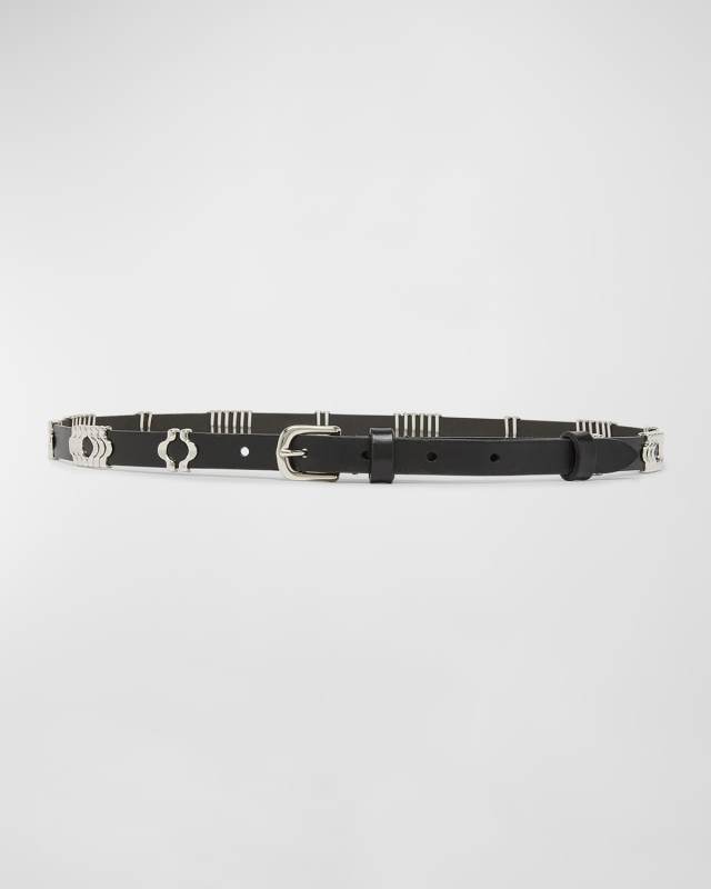 Odena Leather Skinny Belt