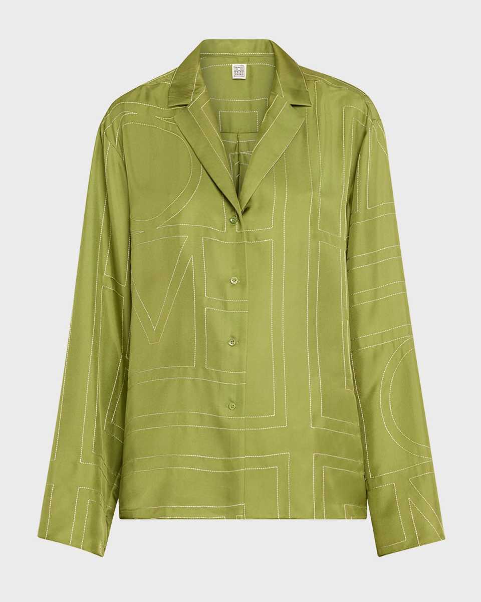 Monogram Silk Pajama Top