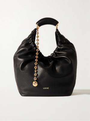 Loewe Squeeze medium chain-embellished gathered leather shoulder bag