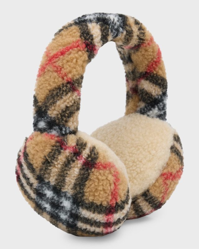 Kid's Check Fleece Earmuffs