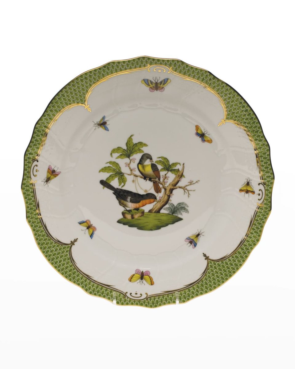 Rothschild Bird Green Motif 02 Dinner Plate