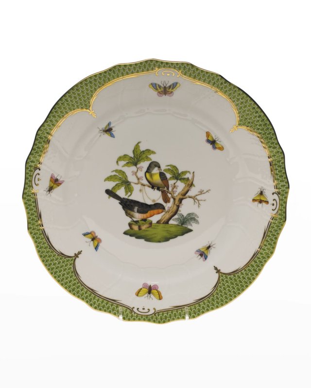 Rothschild Bird Green Motif 02 Dinner Plate