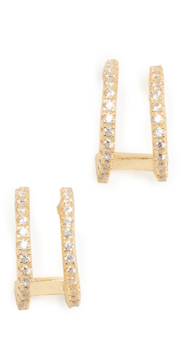 SHASHI Erin Pave Hoops Gold