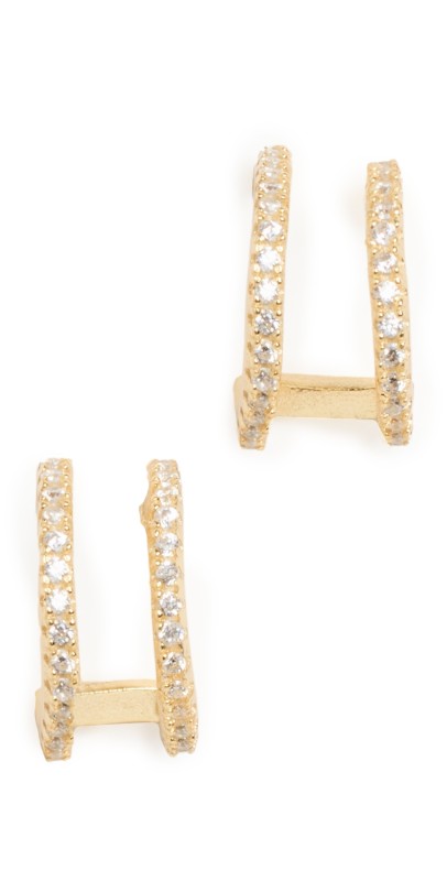 SHASHI Erin Pave Hoops Gold