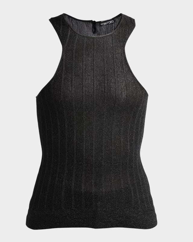 Metallic Rib Racerback Tank Top