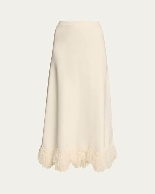 Paulina Long Fringe-Hem Skirt