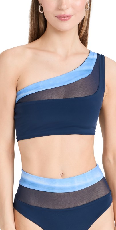 Nomads Bay Bikini Top II Passport Blue + Agua Print