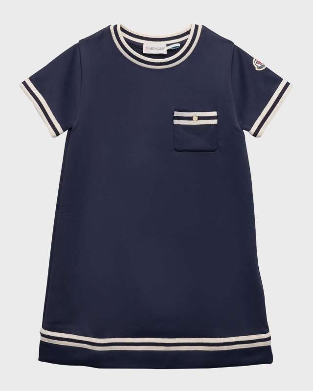 Girl's Jersey Dress W/ Contrast Trim, Size 8-14