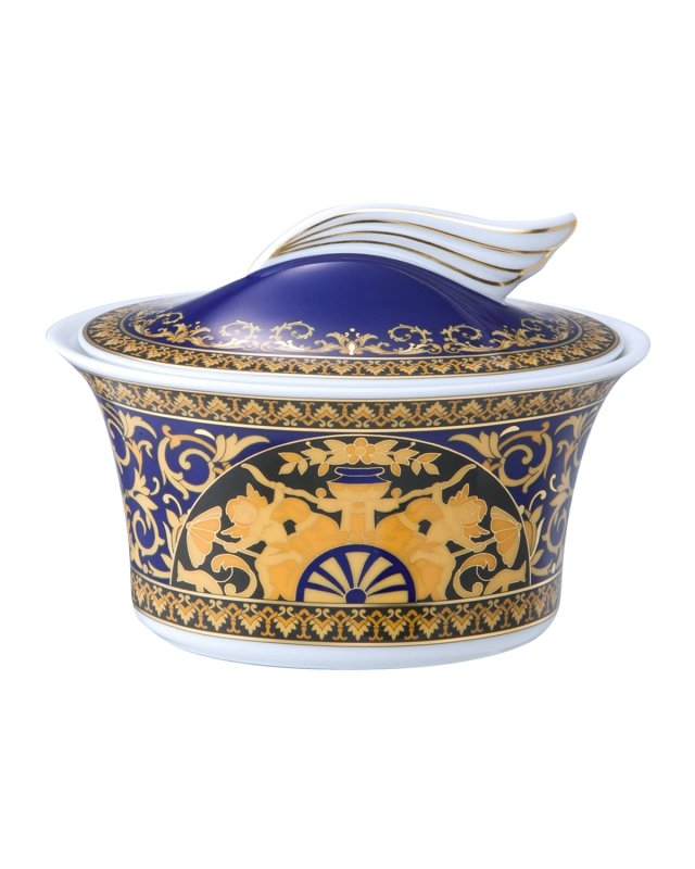 Medusa Blue Covered Sugar Bowl