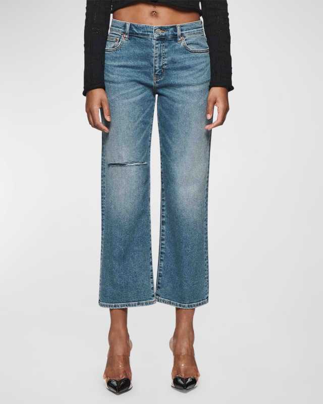 Slim Crop 80s Wide-Leg Jeans