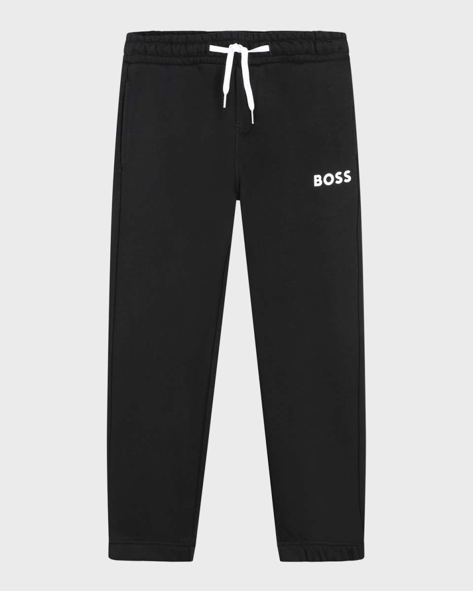 Boy's Sweatpants W/ Contrast Logo, Size 14-