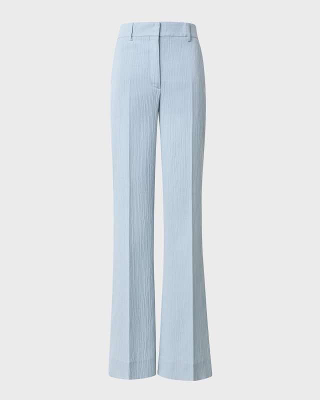 Florine Structured Cotton Silk Double-Face Flare Pants