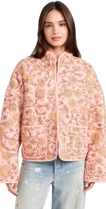 Free People Chloe Jacket Peach Combo