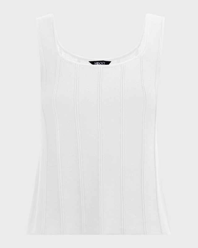 Ribbed Scoop-Neck Knit Tank