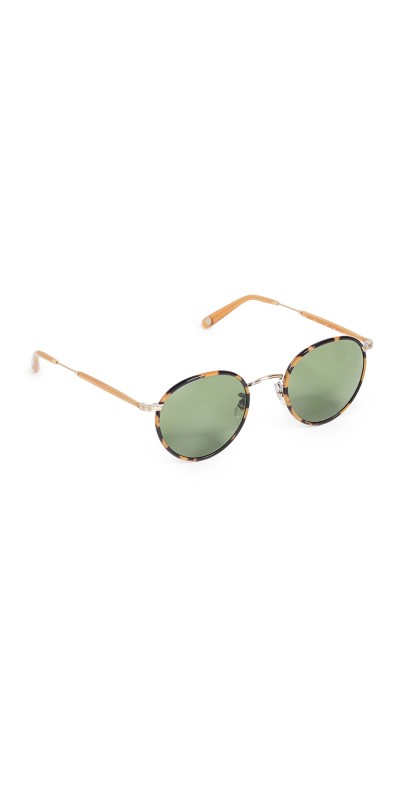 GARRETT LEIGHT Wilson Sunglasses Tokyo Tortoise/Pure Green