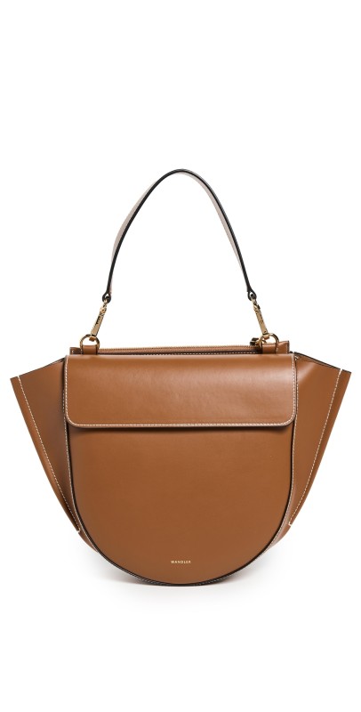 Wandler Hortensia Bag Medium Saddle/White stitch