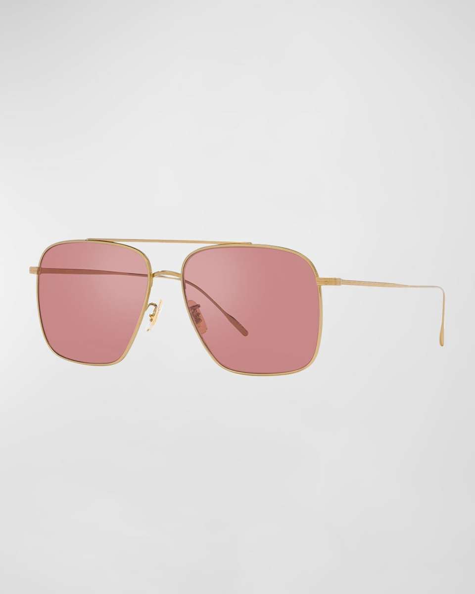 Dresner Titanium & Crystal Aviator Sunglasses
