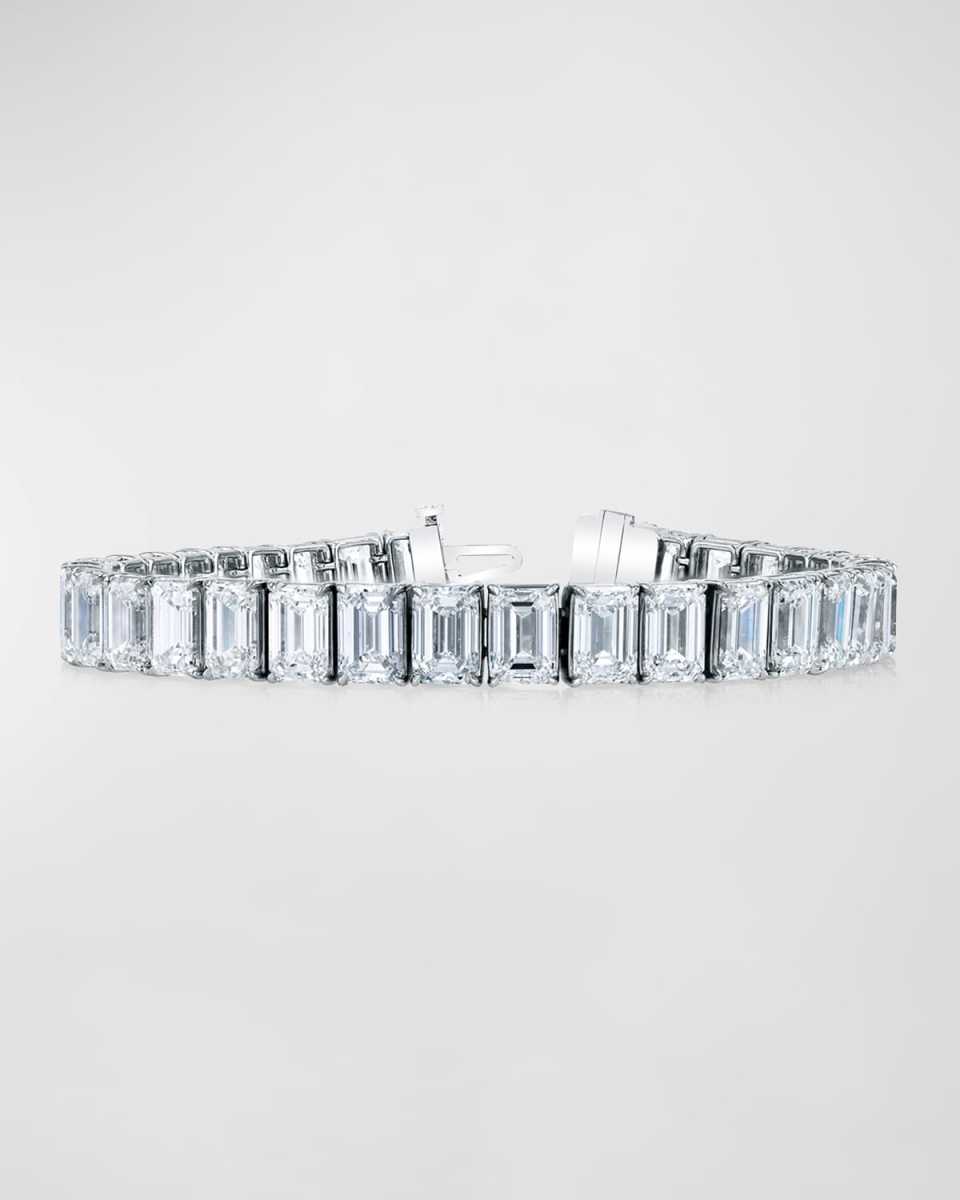 18K Gold North-South Prong-Set Diamond Tennis Bracelet, 34.00tcw, 7"L