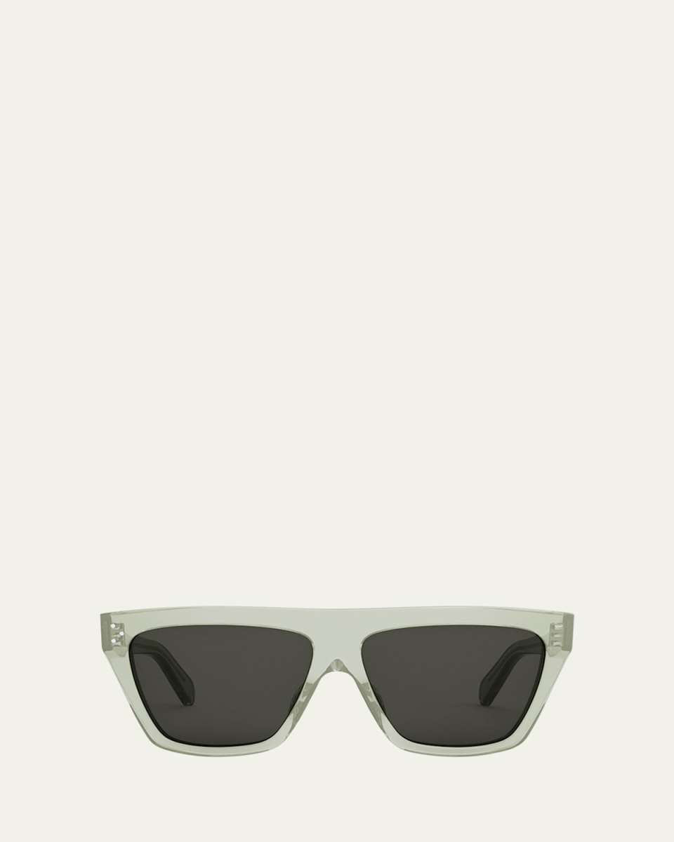 Logo Flat-Top Square Acetate Sunglasses