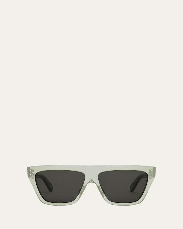Logo Flat-Top Square Acetate Sunglasses