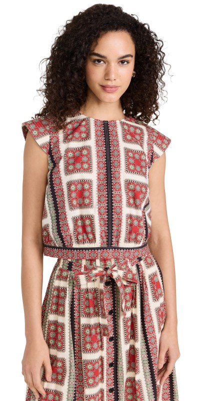 THE GREAT. The Midland Top Westward Bandana Print