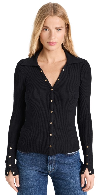 Nation LTD Skylar Snapped Up Sweater Jet Black