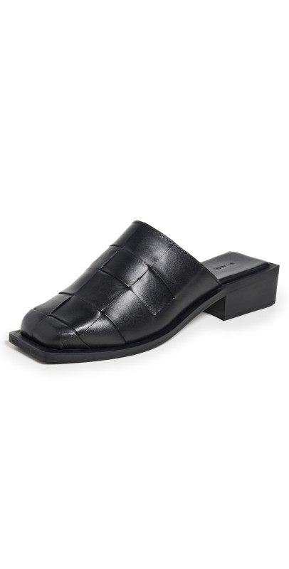 St. Agni Woven Mules Black