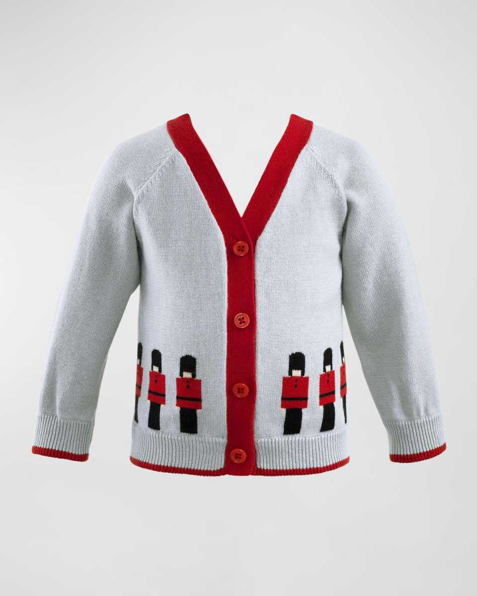 Boy's Royal Guards Intarsia Cardigan, Size 6M-24