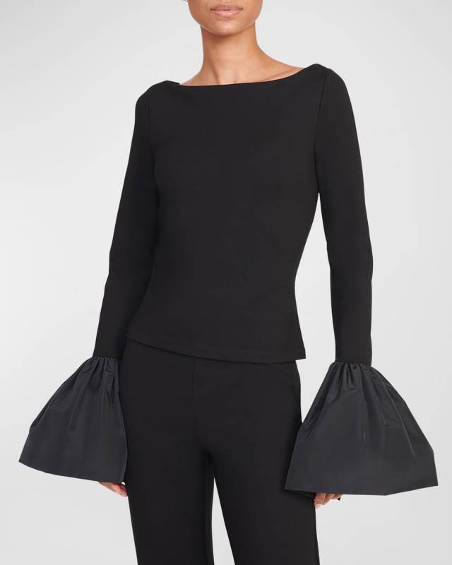 Paige Bell-Sleeve Bateau Top