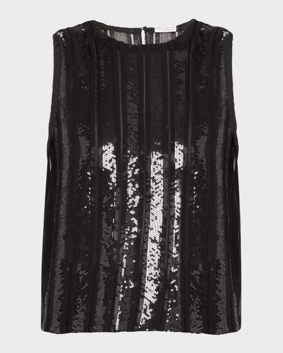 Sequin Striped Tank Top