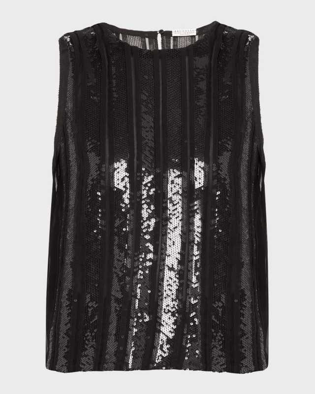 Sequin Striped Tank Top