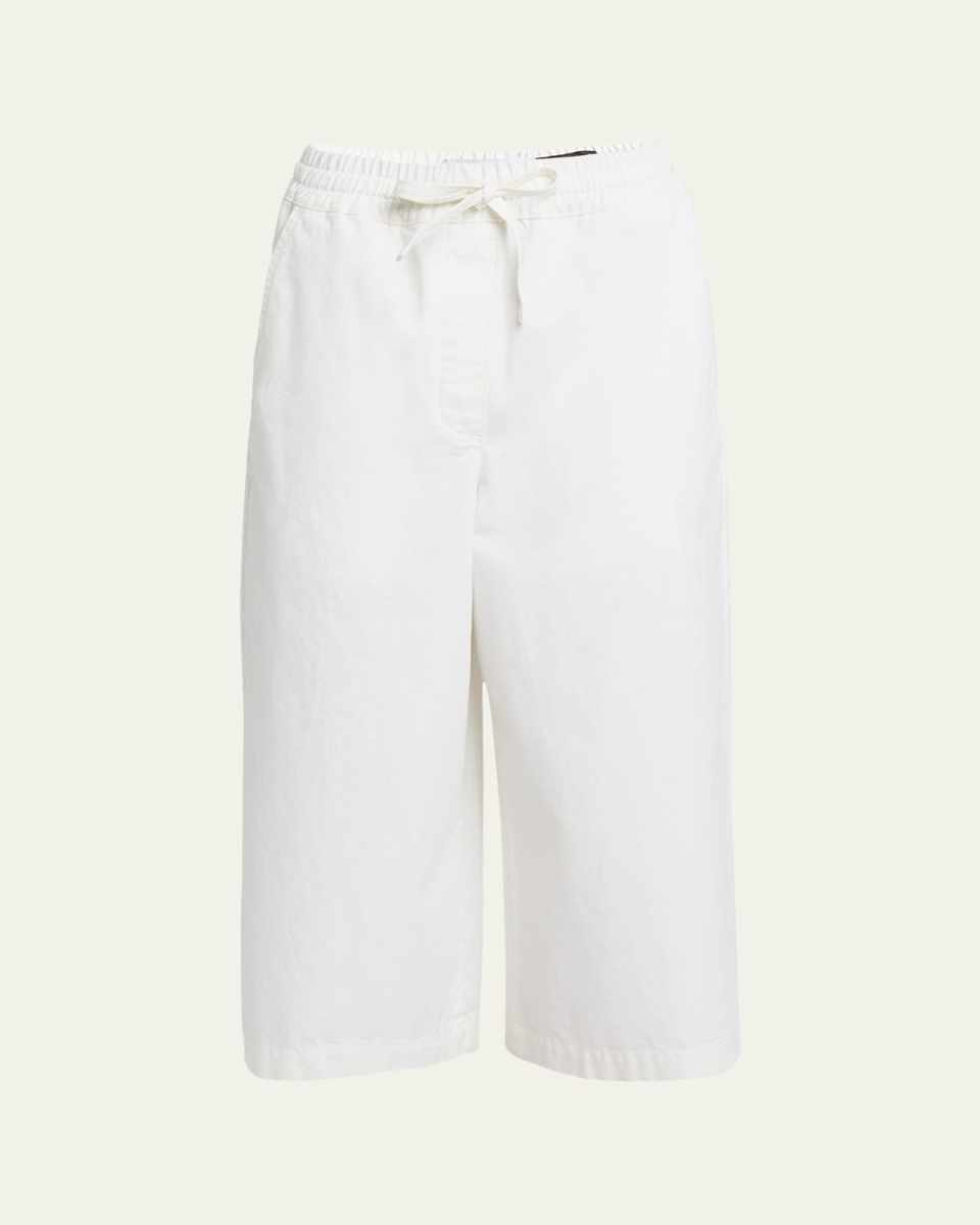 x Paula Ibiza Anagram Drawstring Wide Leg Cropped Denim Trousers