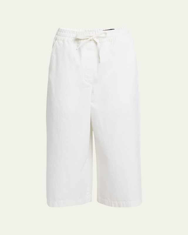 x Paula Ibiza Anagram Drawstring Wide Leg Cropped Denim Trousers