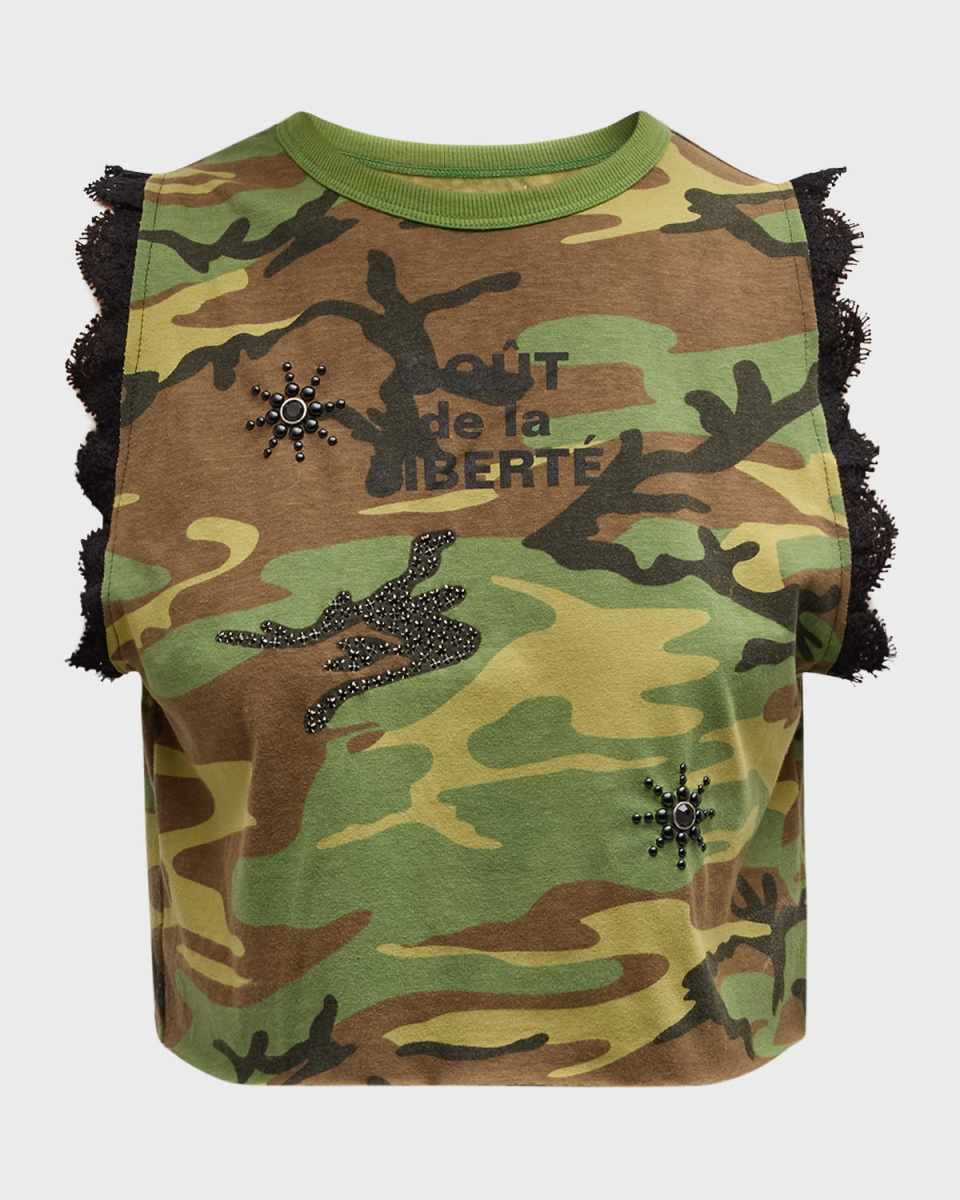Pauline Camo Lace Top