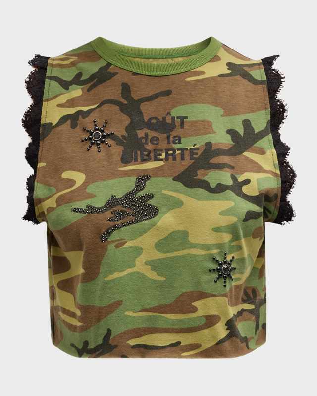 Pauline Camo Lace Top