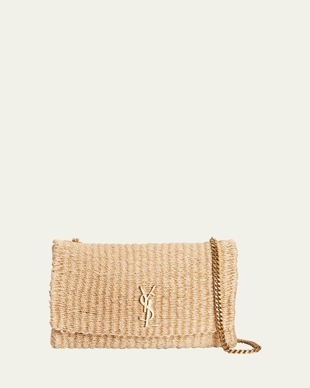 Kate Medium YSL Crossbody Bag in Raffia