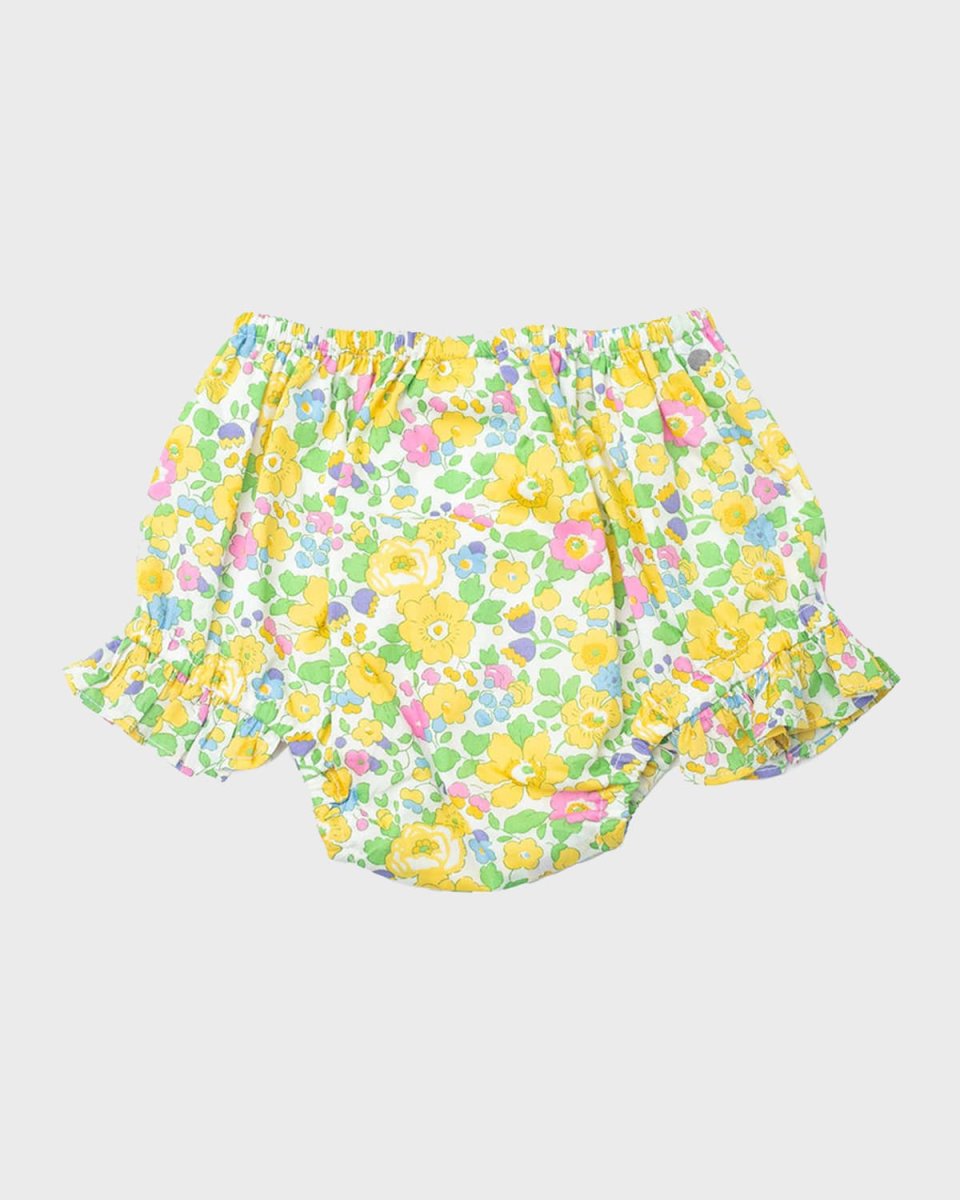 Girl's Floral-Print Bloomers, Size Newbor