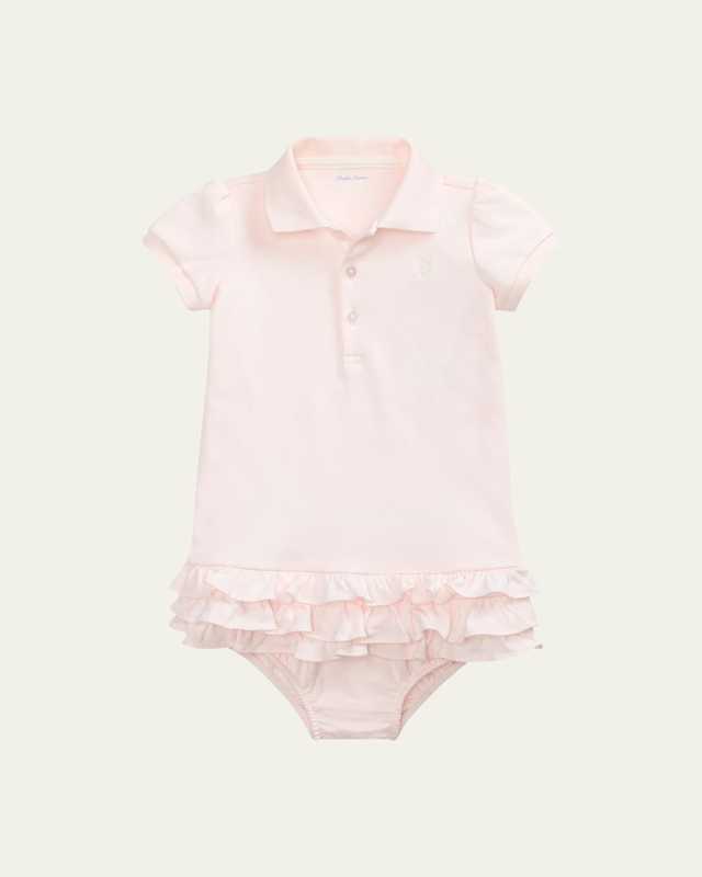 Cupcake Ruffle Hem Polo Dress With Bloomers, Size 6M-18M
