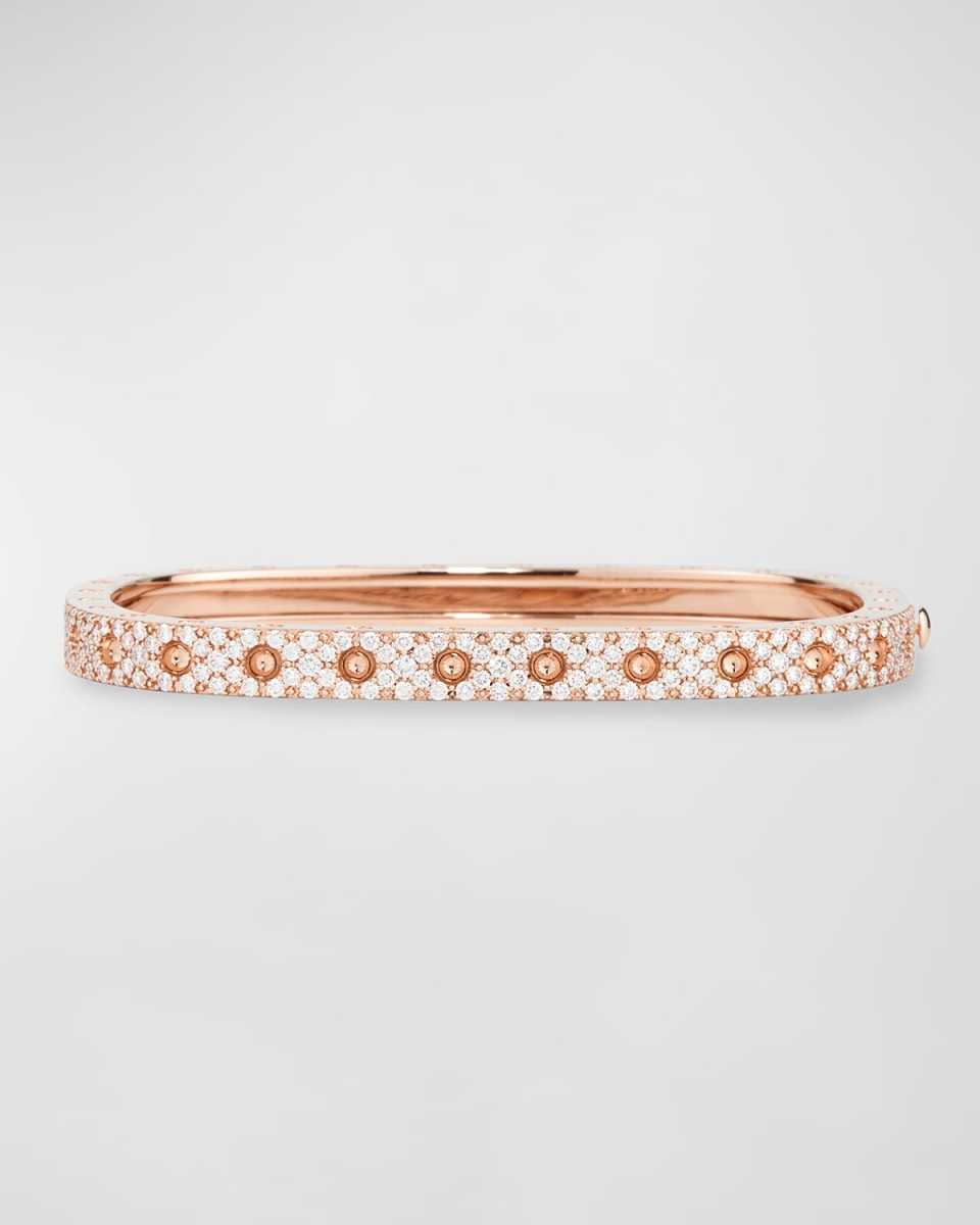 Pois Moi Rose Gold Single-Row Diamond Bangle, Size S
