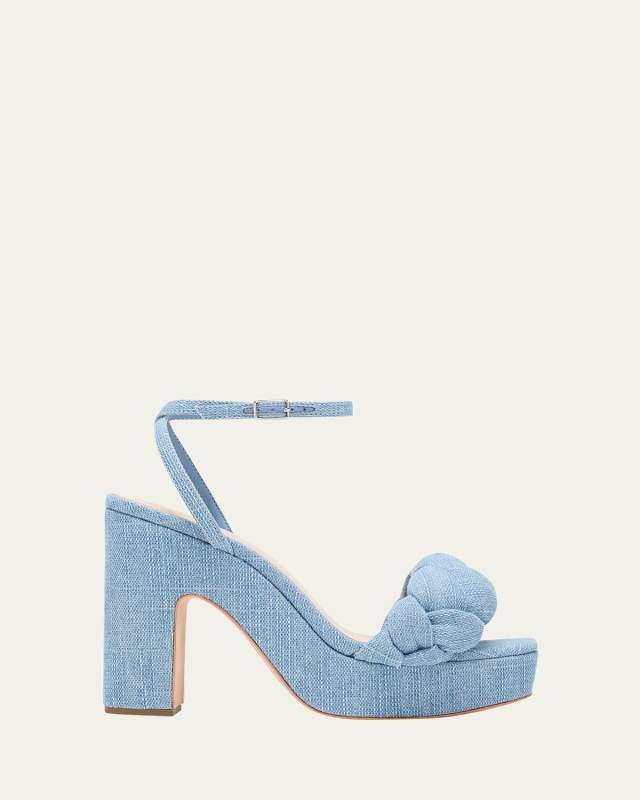Fae Braided Denim Platform Sandals