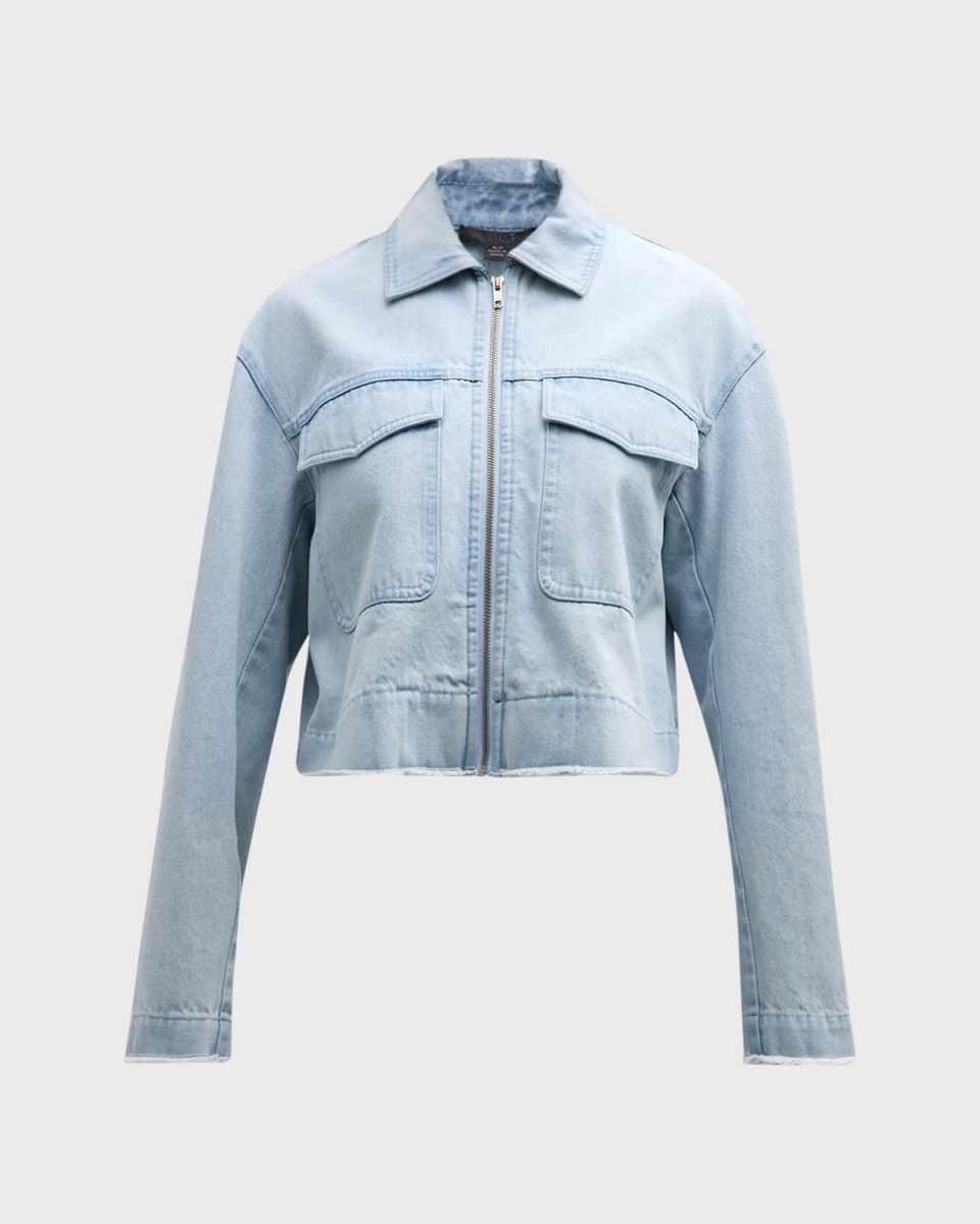 Washed Denim Cropped Jacket