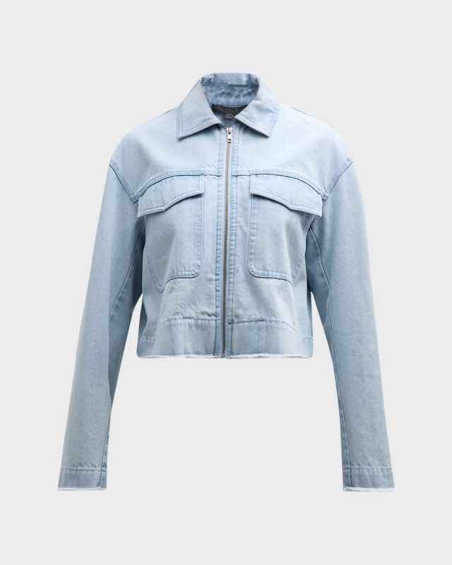 Washed Denim Cropped Jacket