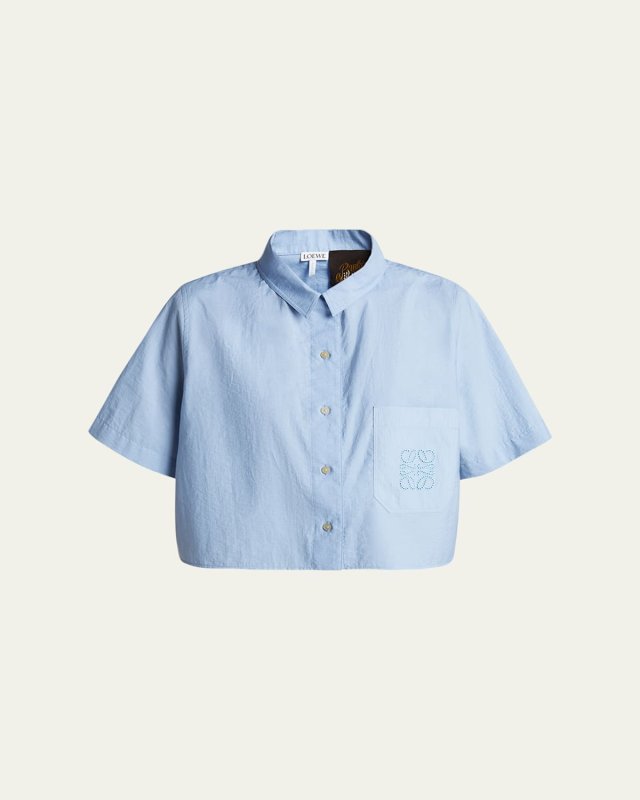 x Paula Ibiza Anagram Boxy Button Down Shirt
